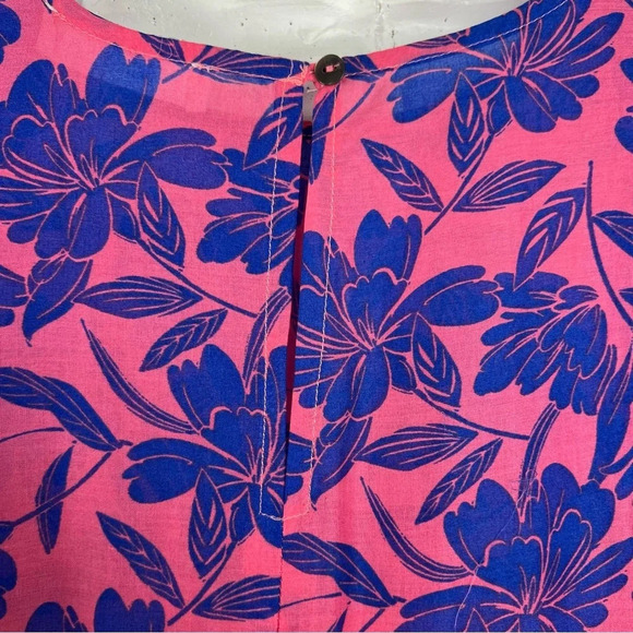 TALULAH Pink & Blue Floral Layered tiered Ruffle Dress | Size Medium - Picture 7 of 8